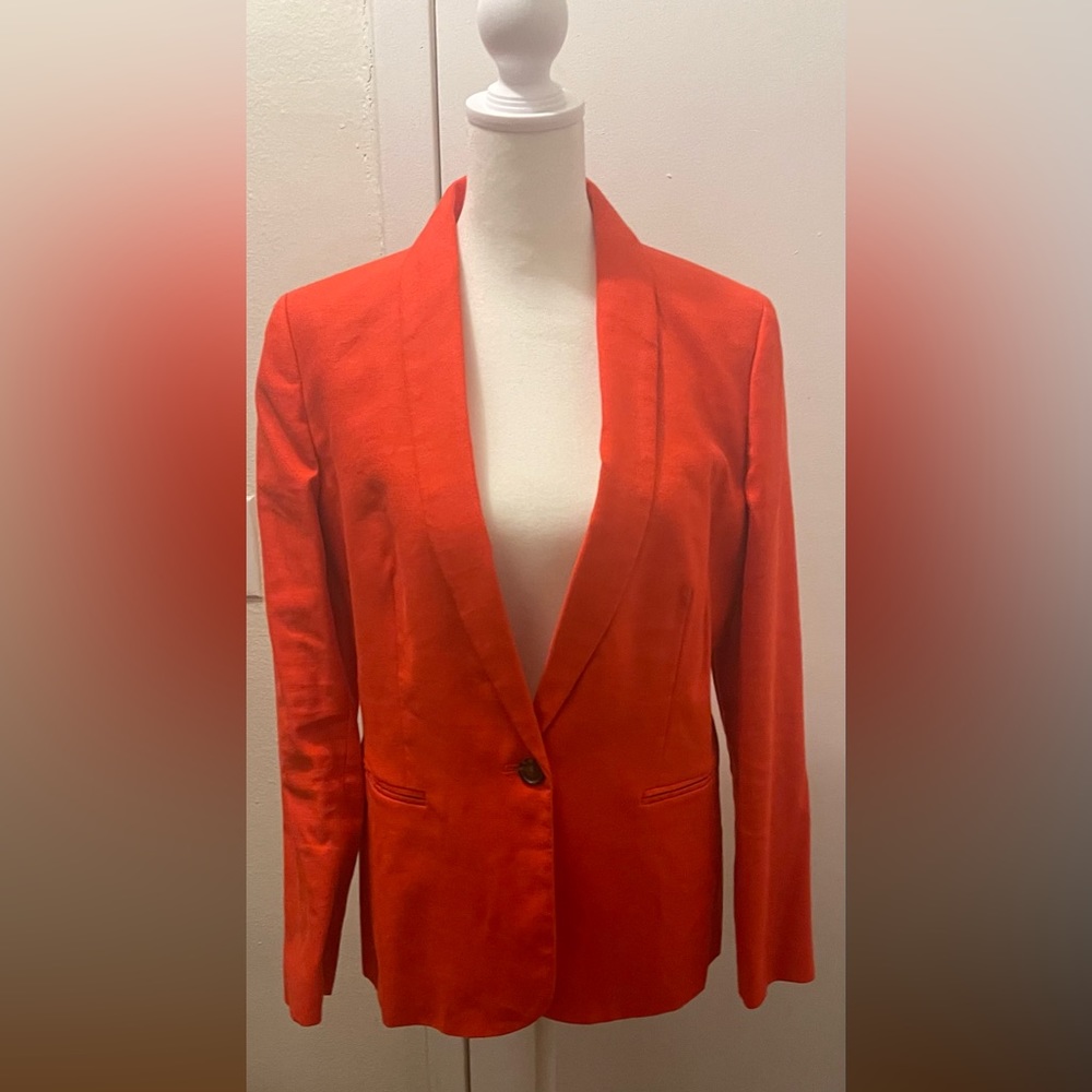 NWT J Crew Parke Blazer in Stretch Linen H9710 Brilliant Sunset, Size 8 regular